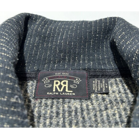 RRL Ralph Lauren Beach Cloth Cardigan Jacket Genuine Indigo Size Large Shawl - Picture 10 of 10